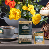 Ahmad Tea Darjeeling Tea 20 Teabags - Box on the afternoon tea table