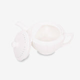 Ahmad Tea Porcelain White Teapot in Small - Teapot and lid from side angle