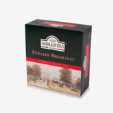 Ahmad Tea English Breakfast 100 Tagged Teabags - Side angle of box