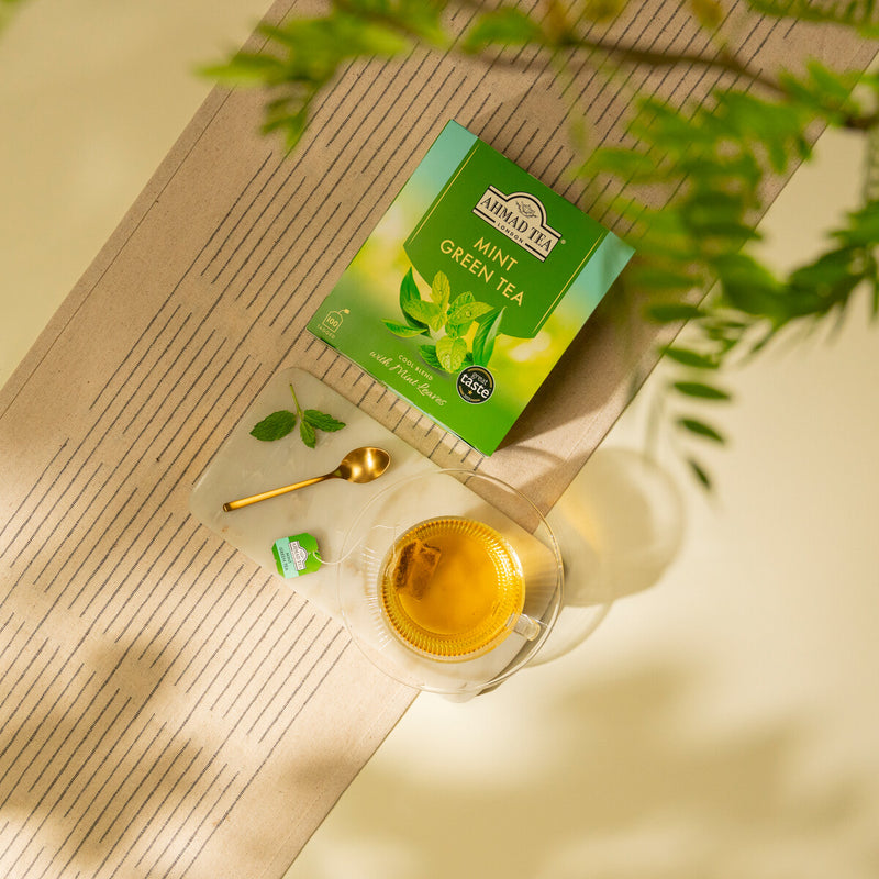 Ahmad Tea Mint Green Tea 100 Teabags summer table