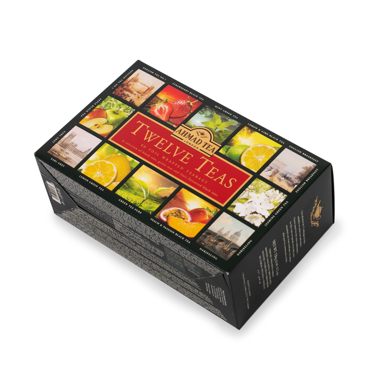 Twelve Teas Collection of 12 Black, Fruit & Green Teas - 60 Teabags