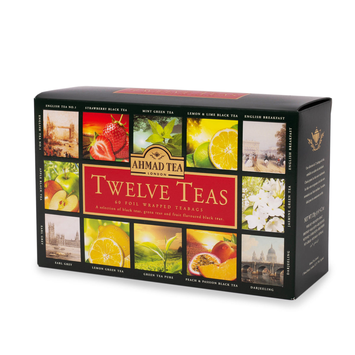 Twelve Teas Collection of 12 Black, Fruit & Green Teas - 60 Teabags