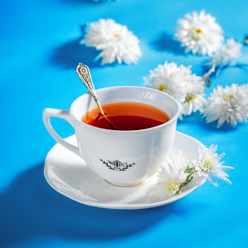 Ahmad Tea Porcelain White Teacup & Saucer