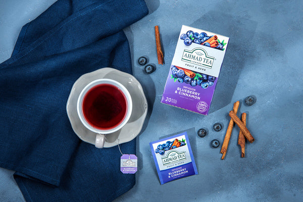 Ahmad Tea Blueberry & Cinnamon Infusion - Birds eye view