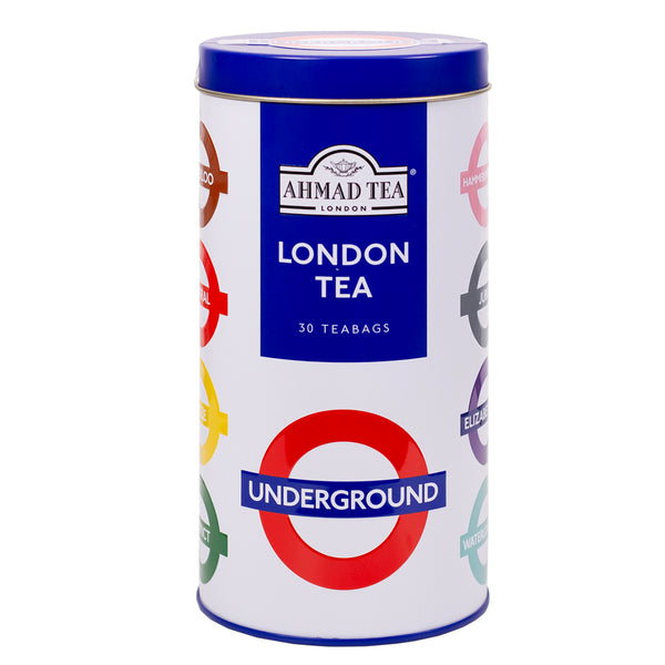 Ahmad Tea London Underground TFL Caddy with Black Tea 30 Teabags - Front of Caddy