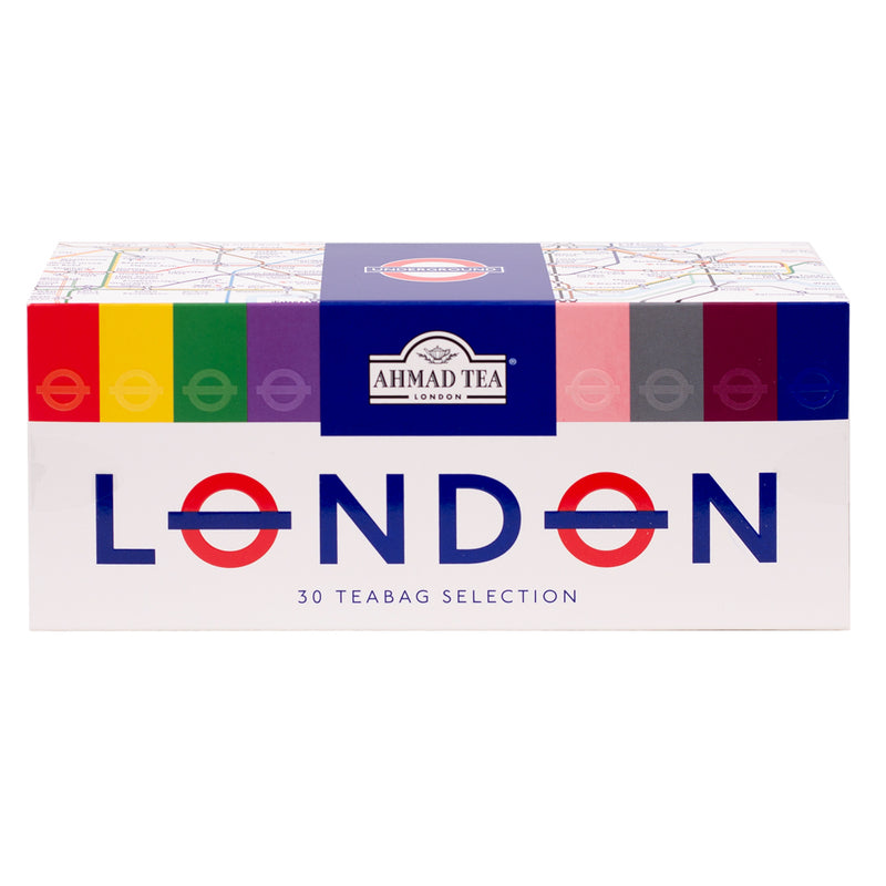 Ahmad Tea London Underground TFL Selection Pack with Black Teas 30 Teabags - Front of the box