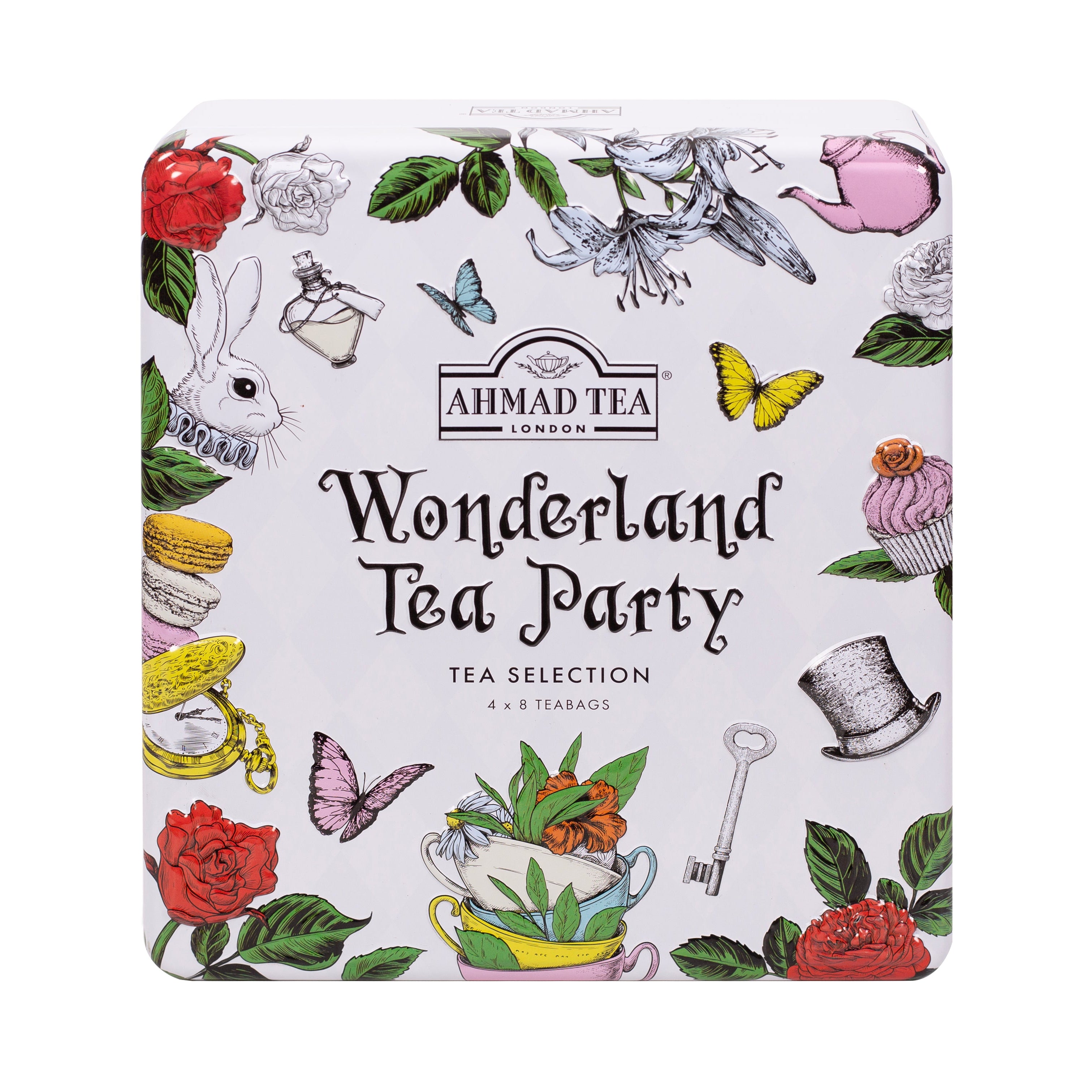Wonderland Tea Party Gift Caddy | 4 Tea Blends | Ahmad Tea
