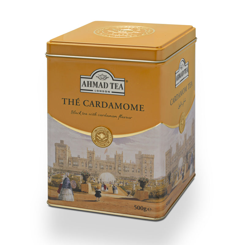 Ahmad Tea Cardamom 500g Caddy Loose Leaf Tea - Side of Caddy