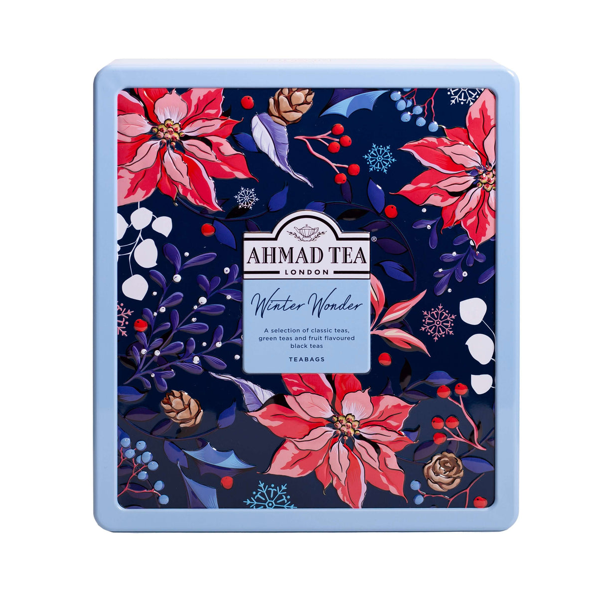 Winter Wonder Christmas Tea Gift Caddy with Black and Green Teas - Front