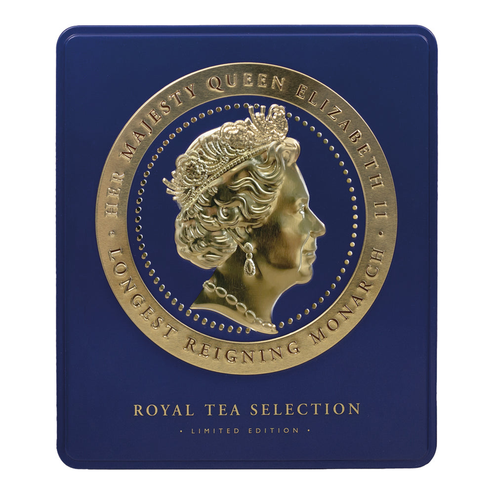 Royal Blue Cameo Tea Gift Caddy | 4 Tea Blends | Ahmad Tea