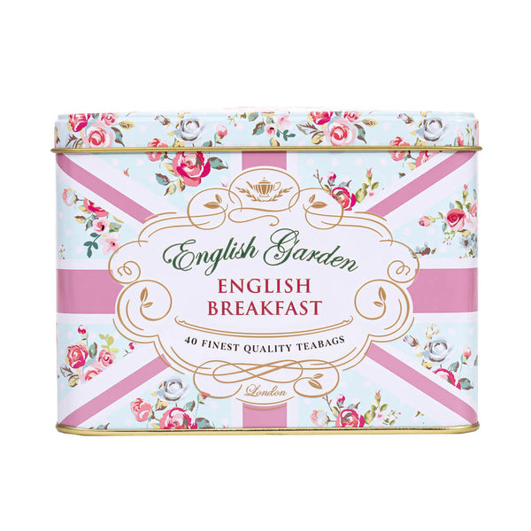 English Breakfast Tea in English Garden Caddy - Front  of caddy