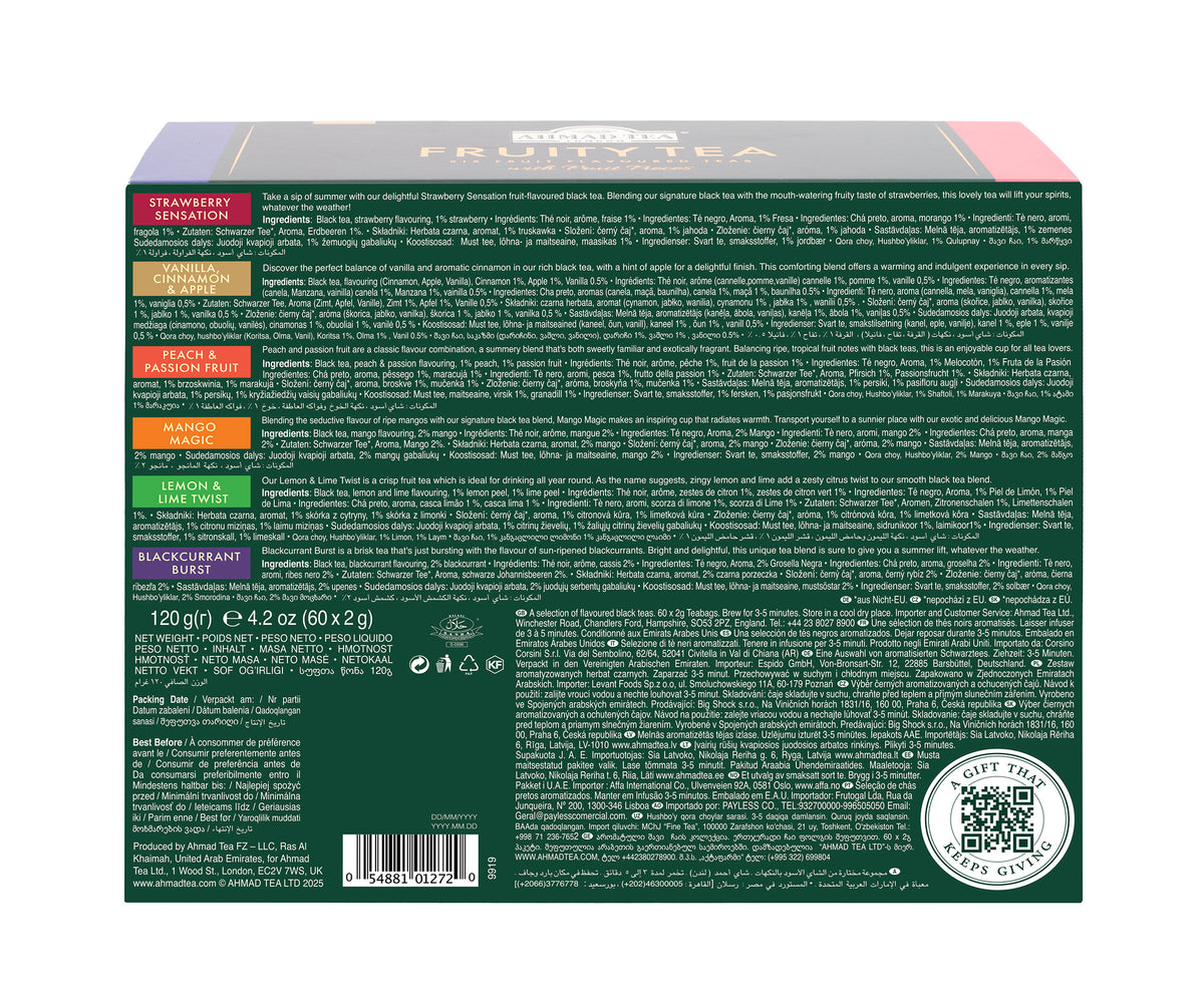 Fruitytea Selection of 6 Fruit Teas - 60 Teabags