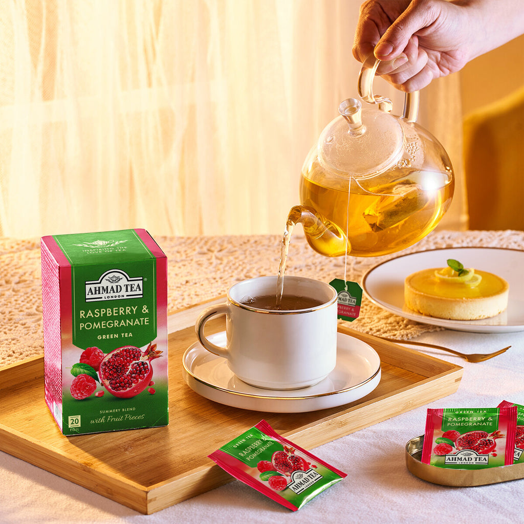 Green Slim Raspberry Tea Raspberry & Pomegranate Green Tea Teabags | Fruity Green Tea Blend ...