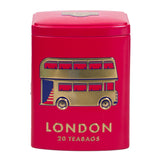 Ahmad Tea Colourful London Caddy with English Breakfast Tea 20 Teabags - Front of caddy