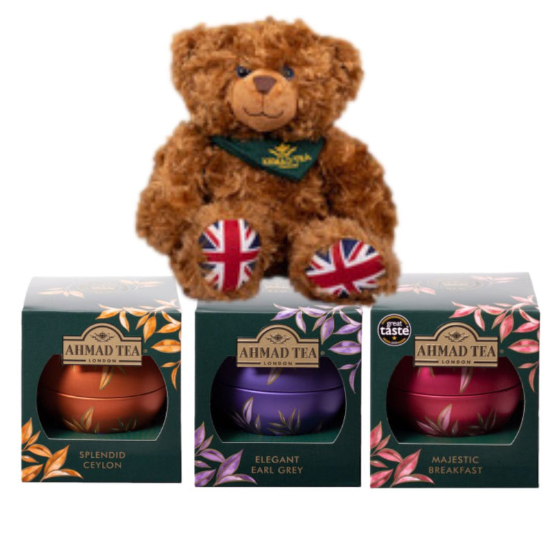 Ahmad Tea Christmas Bauble Bundle with Teddy Bear