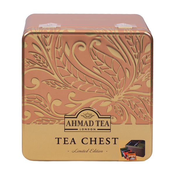 Tea Chest Four Caddy with 4 Black & Green Teas - 40 Teabags
