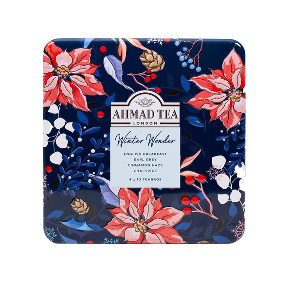 Ahmad Tea Winter Wonder Caddy – Limited Edition Tea Selection  40 Teabags - Front of the caddy
