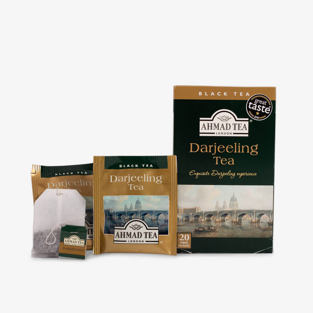 Ahmad Tea Darjeeling Tea 20 Teabags - Box, envelope and teabags