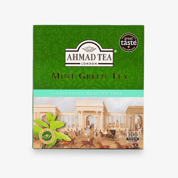Mint Green Tea 100 Teabags - Front of box