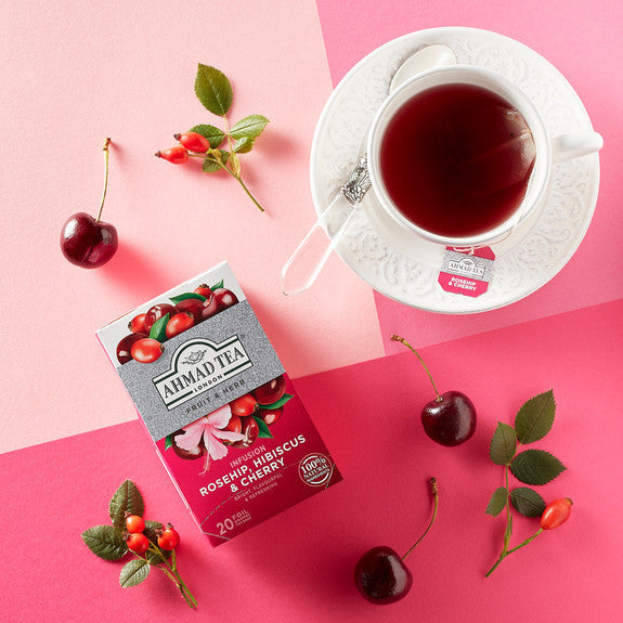 Rosehip, Hibiscus & Cherry 20 Teabags - Lifestyle image