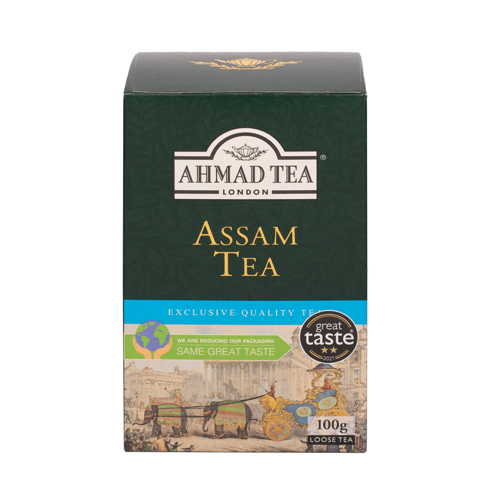 Ahmad Tea Assam Tea 100g Loose Leaf Packet - Front of box
