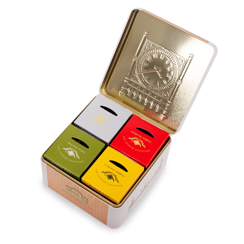 Big Ben Collection Caddy with 4 Black & Green Teas - 40 Teabags (Available in 2 Colours)