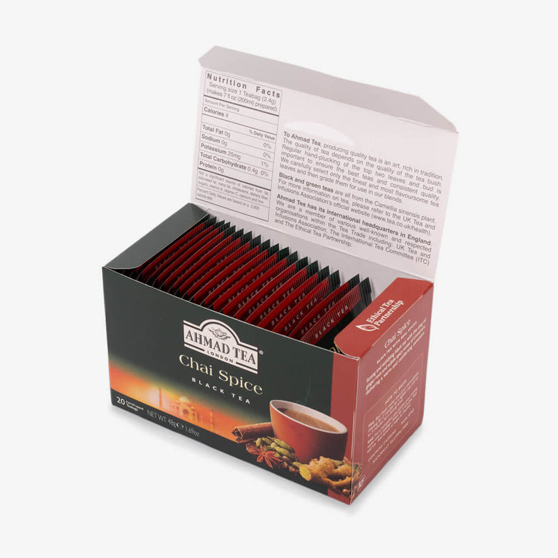 6 Packs of 20 Teabags - Open box on side