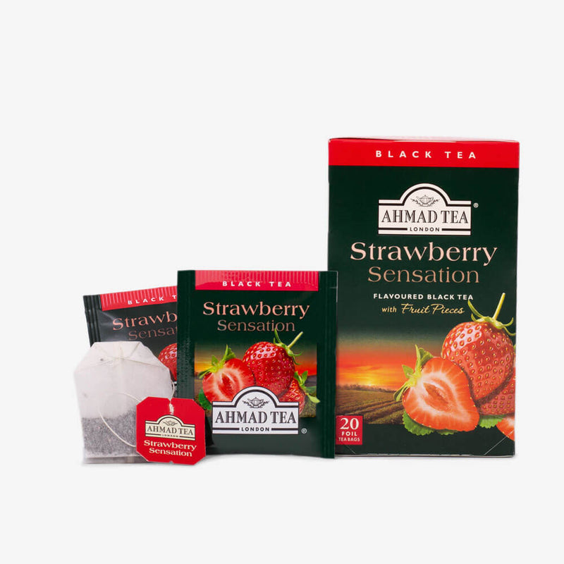 Strawberry Sensation 20 Teabags - Box, envelopes and teabag