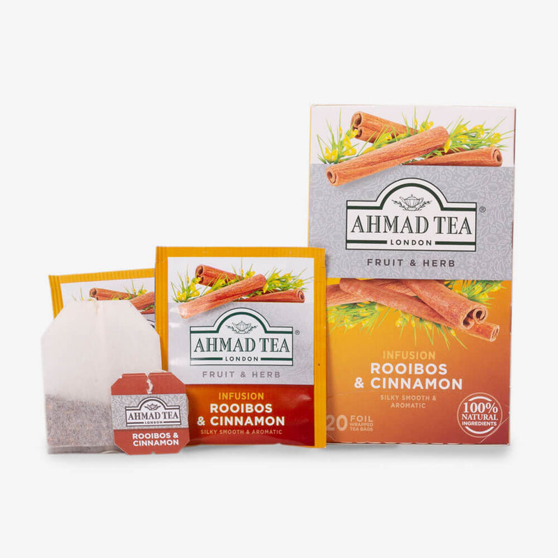Rooibos & Cinnamon 20 Teabags - Box, envelopes and teabag