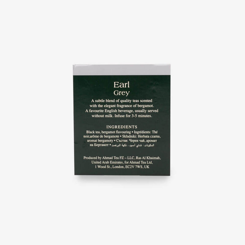 Tea Chest Four Caddy - Side of Earl Grey box