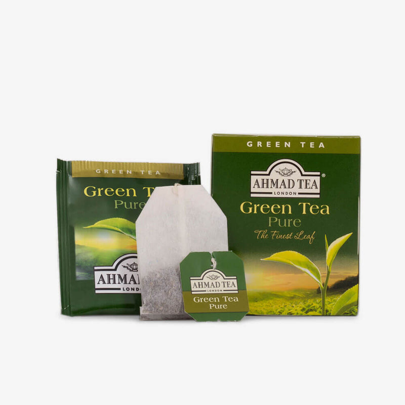Tea Chest Four Caddy - Green Tea Pure box, envelope and teabag