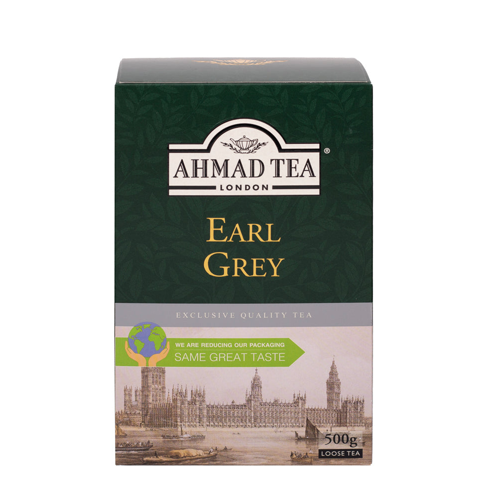 Ahmad Tea Earl Grey 500g Loose Tea Packet - Front of box