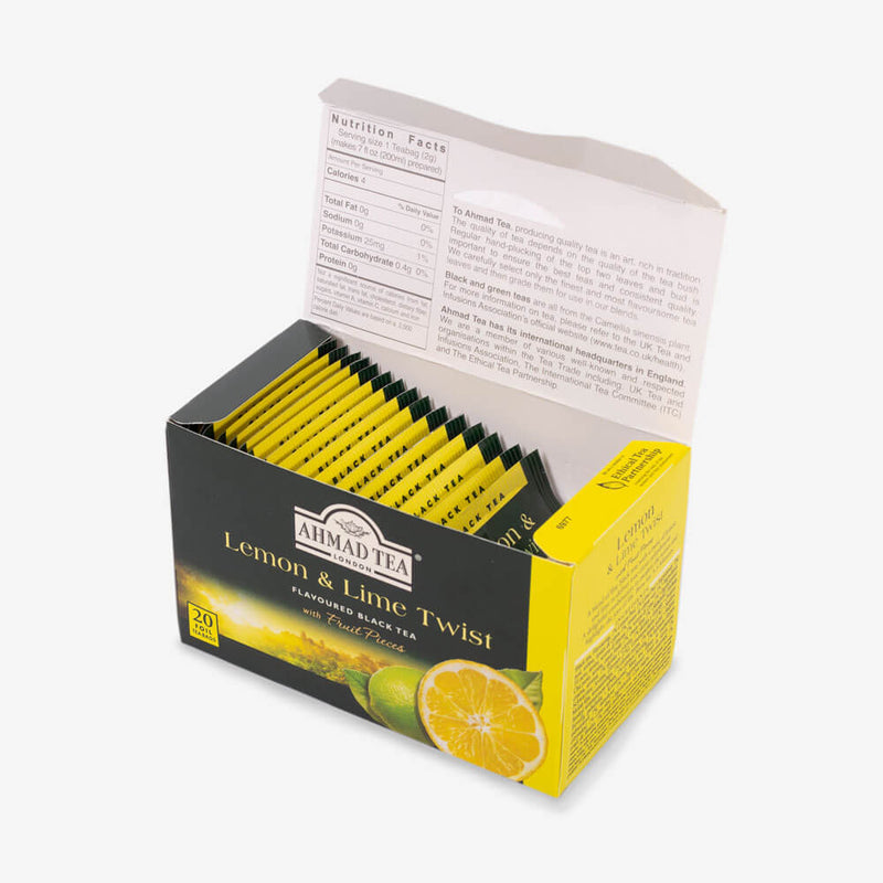 6 Packs of 20 Teabags - Open box on side