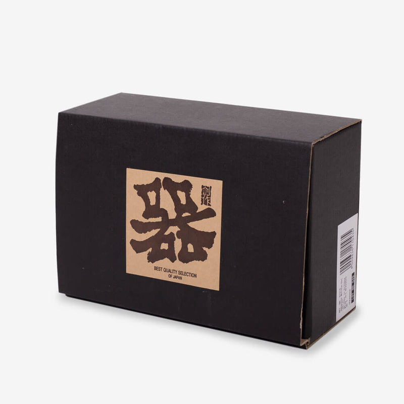Matcha Gift Box Set w Brown Unglazed Bowl - Side angle of box
