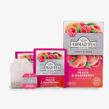 Peach & Raspberry 20 Teabags - Box, envelopes and teabag