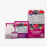 Mixed Berries & Hibiscus 20 Teabags - Box, envelopes and teabag