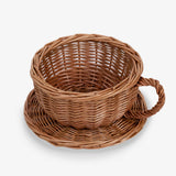 Wicker Teacup Basket (Small) - Side angle of basket