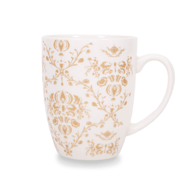 Ahmad Tea Porcelain Floral Mug in Gold