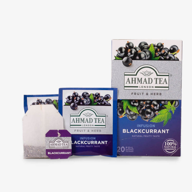 Blackcurrant 20 Teabags - Box, envelopes and teabag