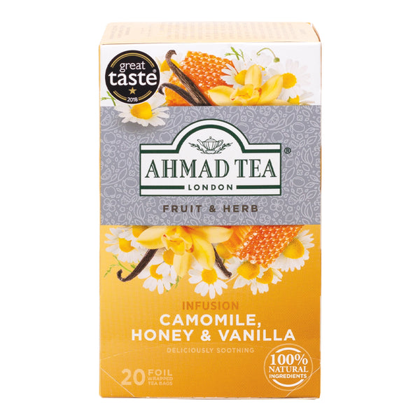 Camomile, Honey & Vanilla 20 Teabags - Front of box