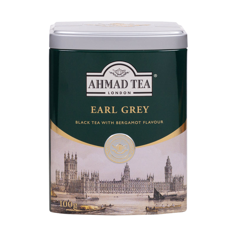 Earl Grey 100g Loose Leaf Caddy from English Scene Collection - Front of caddy