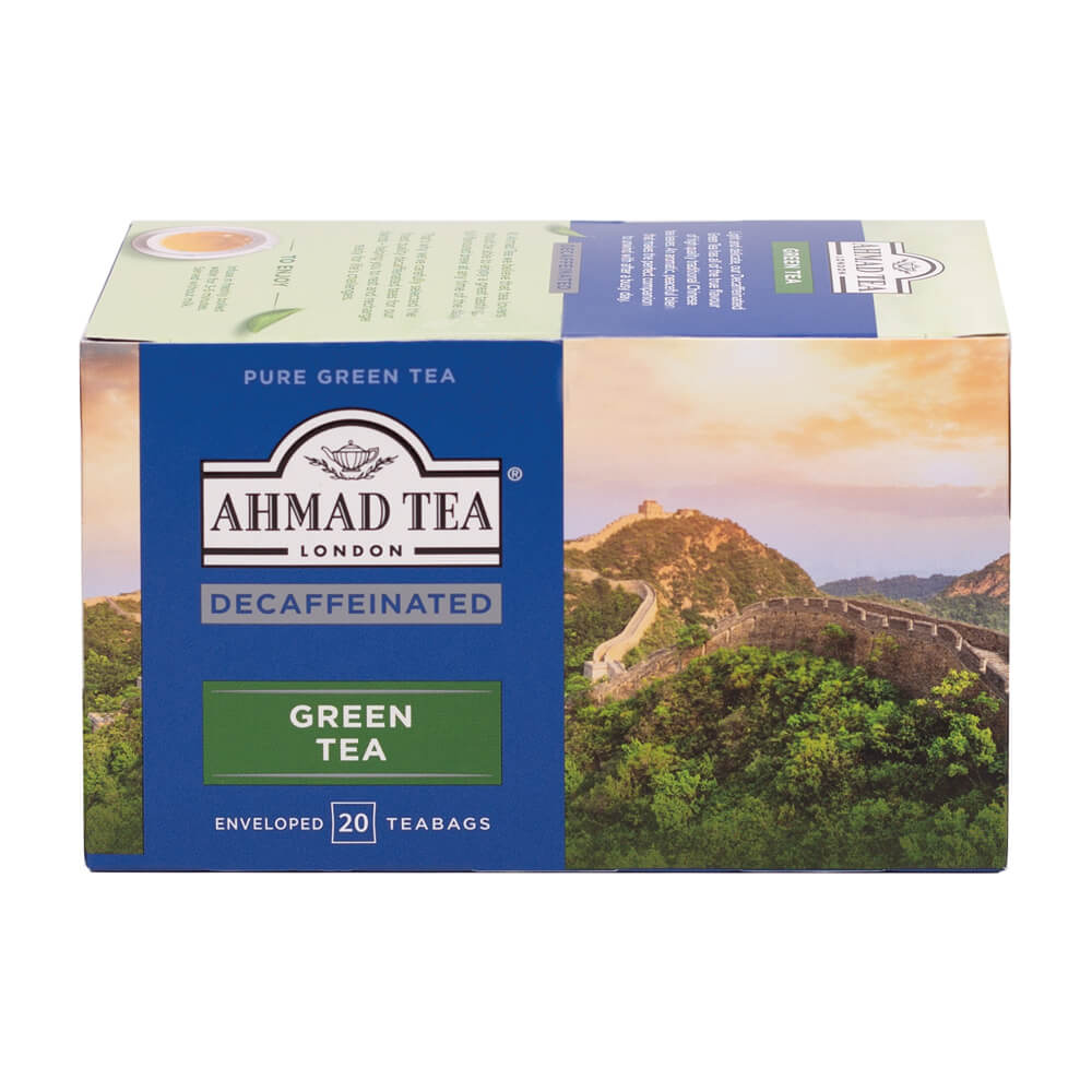 Ahmad Tea Decaffeinated Green Tea 20 Teabags - Side of box