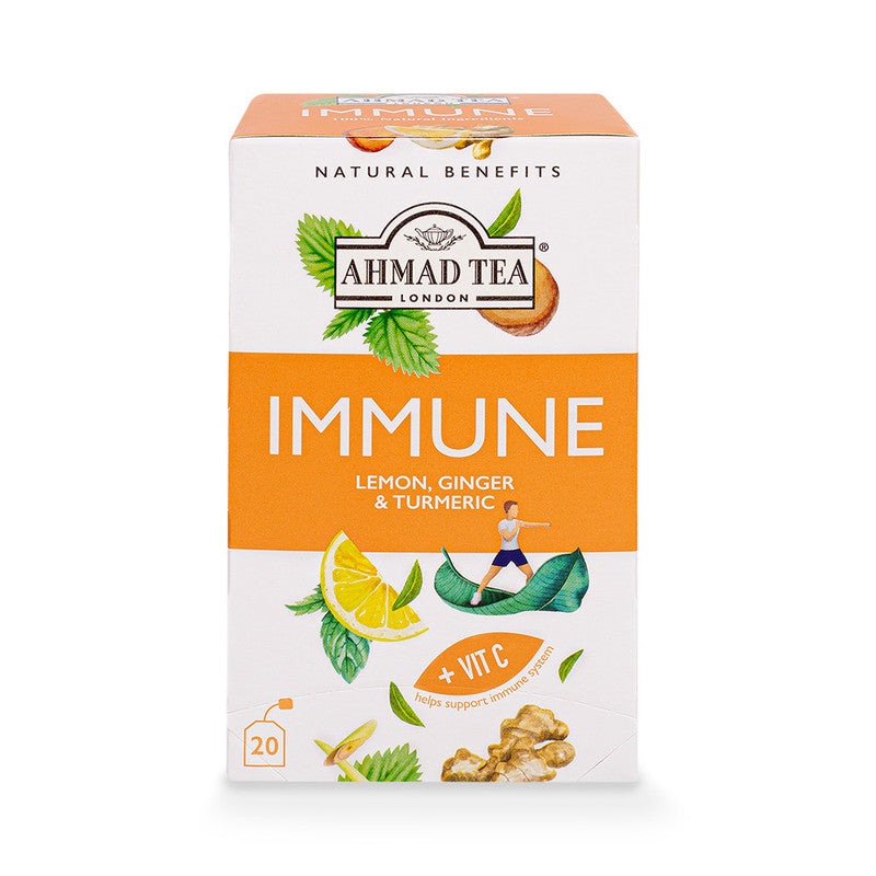 Lemon, Ginger & Turmeric "Immune" Infusion 20 Teabags - Front of box
