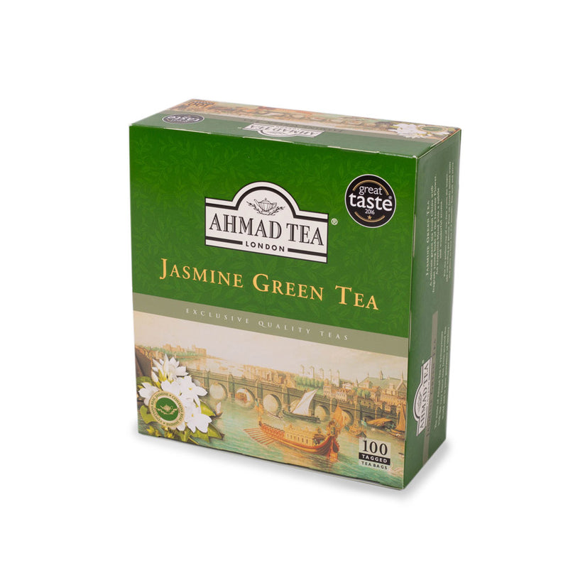 Jasmine Green Tea 100 Teabags - Side angle of box