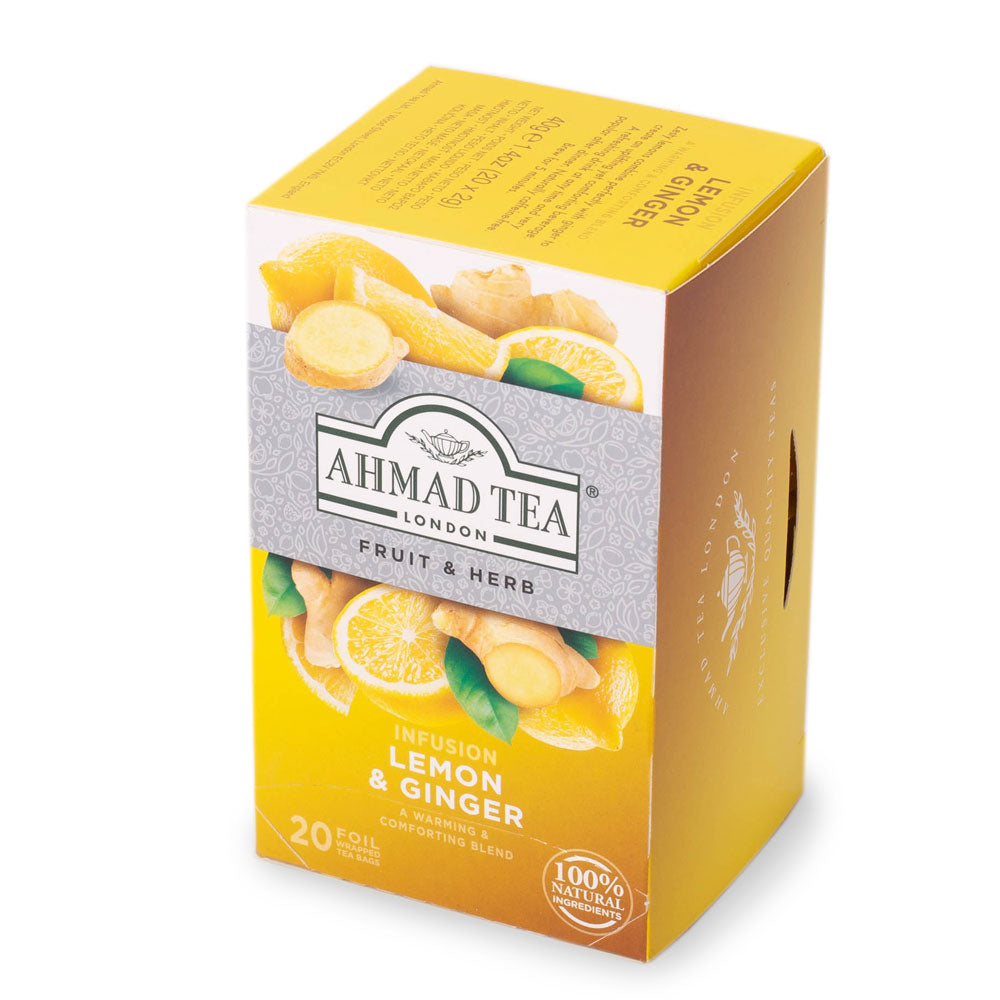 Lemon & Ginger 20 Teabags - Side angle of box