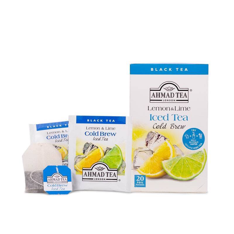 Lemon & Lime Cold Brew Iced Tea 20 Teabags - Box, envelopes and teabag