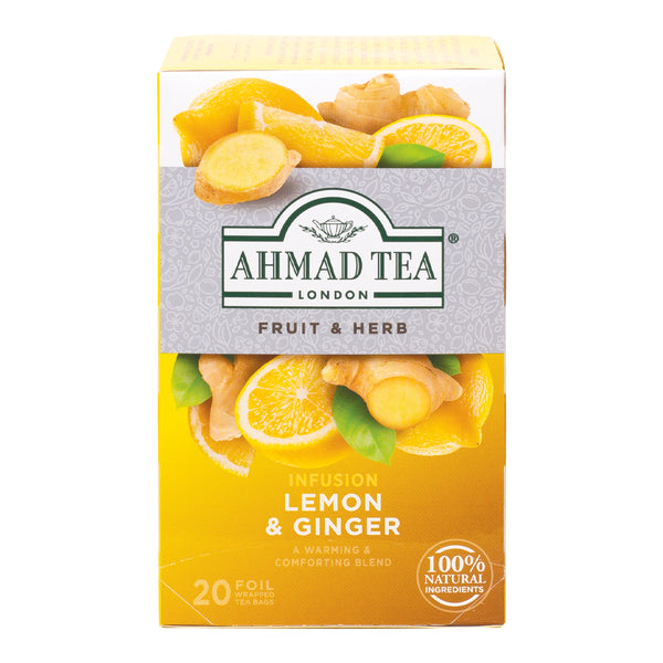 Lemon & Ginger 20 Teabags - Front of box