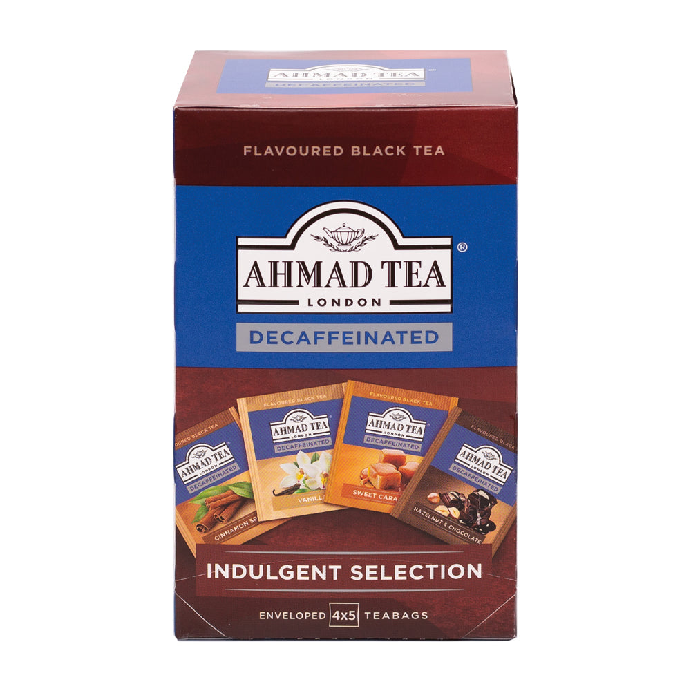 Ahmad Tea Decaffeinated Tea Bundle -Decaffeinated Indulgent Selection of 4 Black Teas 20 Teabags