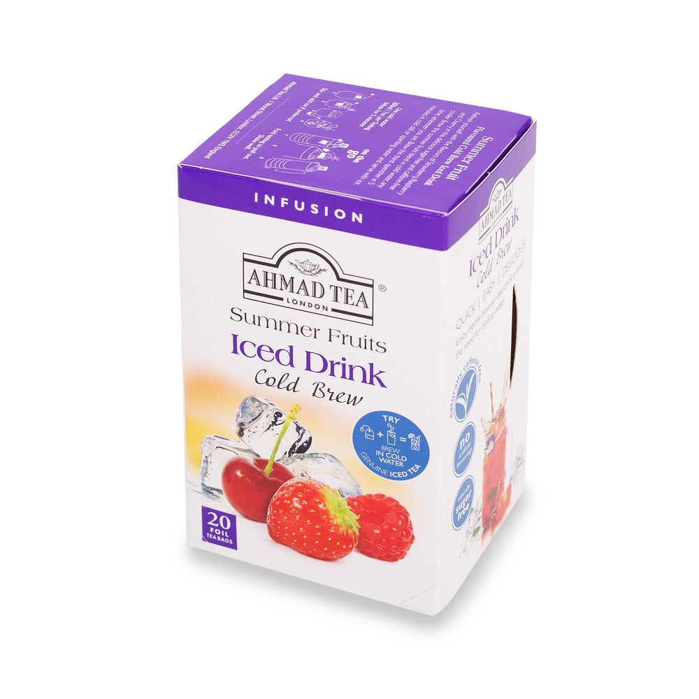 Summer Fruits Iced Drink Cold Brew 20 Teabags - Side angle of box