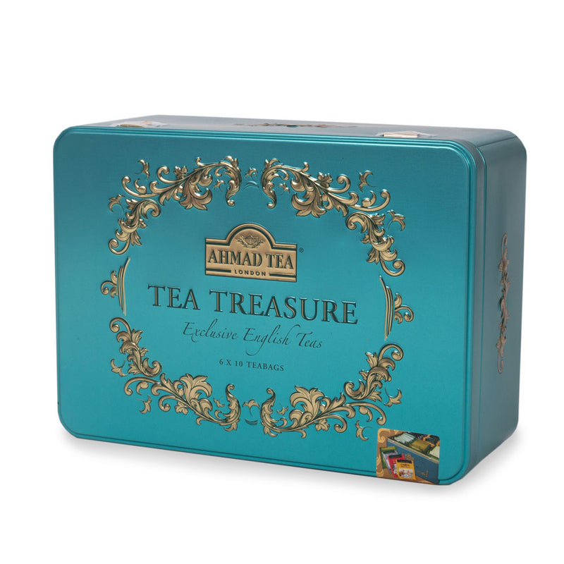 Tea Treasure Caddy with 6 Black & Green Teas - 60 Teabags